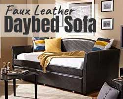 Faux Leather Daybed Sofa for Living Rooms