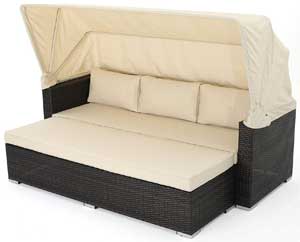 Outdoor Wicker Daybed with Canopy