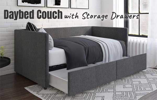 Daybed Couch with Storage Drawers