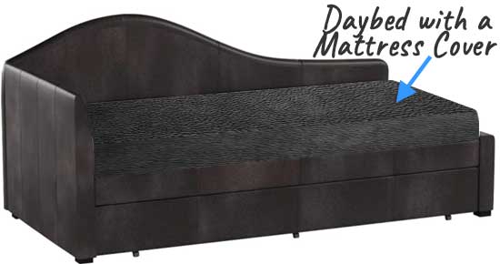 Daybed Chaise Lounge with Faux Leather Mattress Cover - What a Difference!
