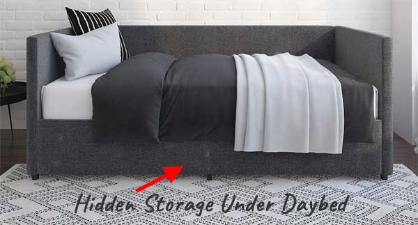 Daybed with Hidden Storage Underneath Mattress