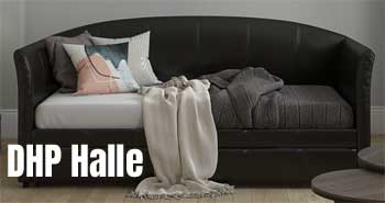 DHP Halle Daybed in Brown Faux Leather, with Trundle