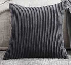 Grey Corduroy Pillow Covers for Daybed Sofa