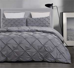 Grey Tufted Duvet Cover Set with Shams for Daybed Bedding