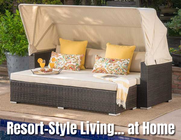 Christopher Knight Home Glaros California Style Outdoor Wicker Daybed with Canopy