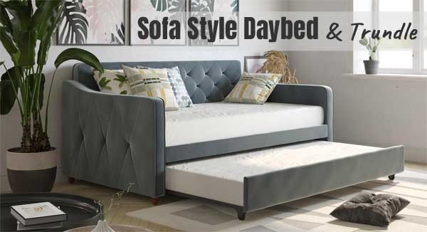 Sofa Style Daybed with Pull-Out Trundle